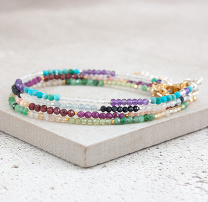 Dainty Three Birthstone Bracelet (14k Gold Fill)