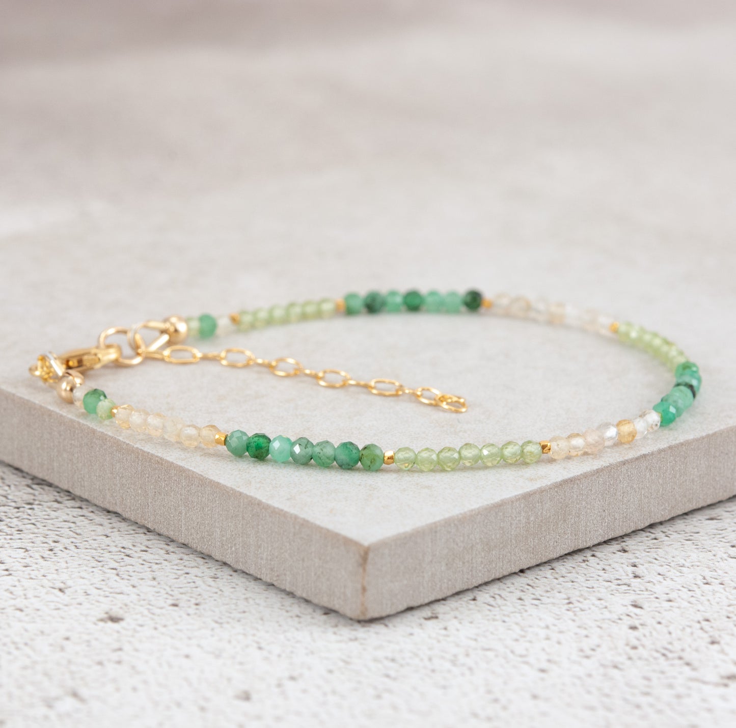 Dainty Three Birthstone Bracelet (14k Gold Fill)