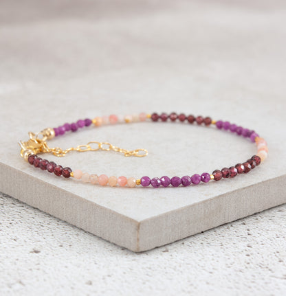 Dainty Three Birthstone Bracelet (14k Gold Fill)