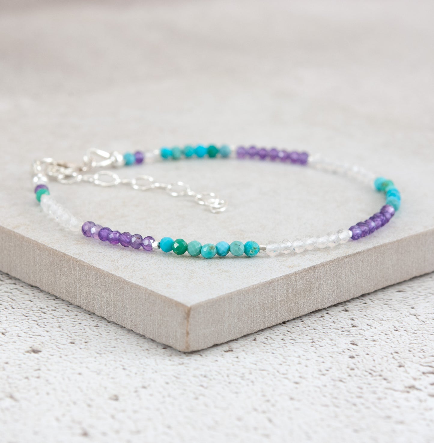 Dainty Three Birthstone Bracelet (14k Gold Fill)