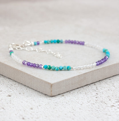 Dainty Three Birthstone Bracelet (14k Gold Fill)