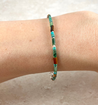 Tiger's Eye, African Jade & Turquoise Bracelet