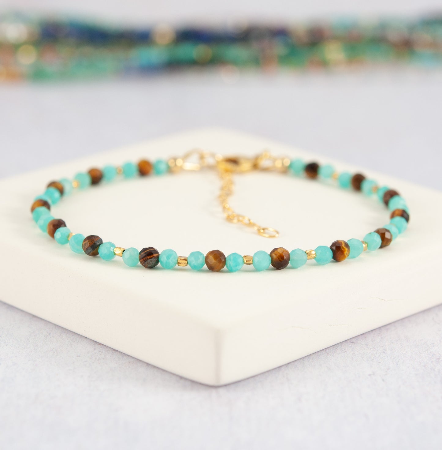 Courage Gemstone Bracelet - Amazonite & Tigers Eye