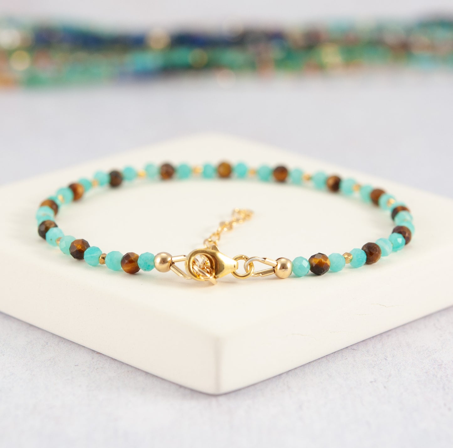 Courage Gemstone Bracelet - Amazonite & Tigers Eye