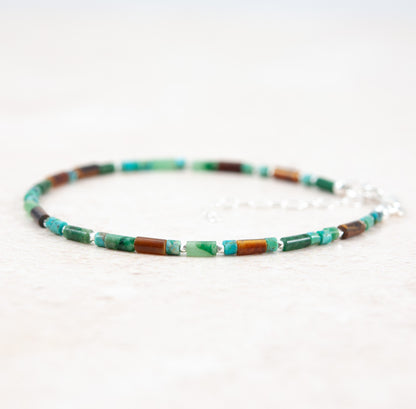 Tiger's Eye, African Jade & Turquoise Bracelet