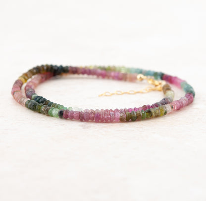 Multicolour Watermelon Tourmaline Gemstone Necklace