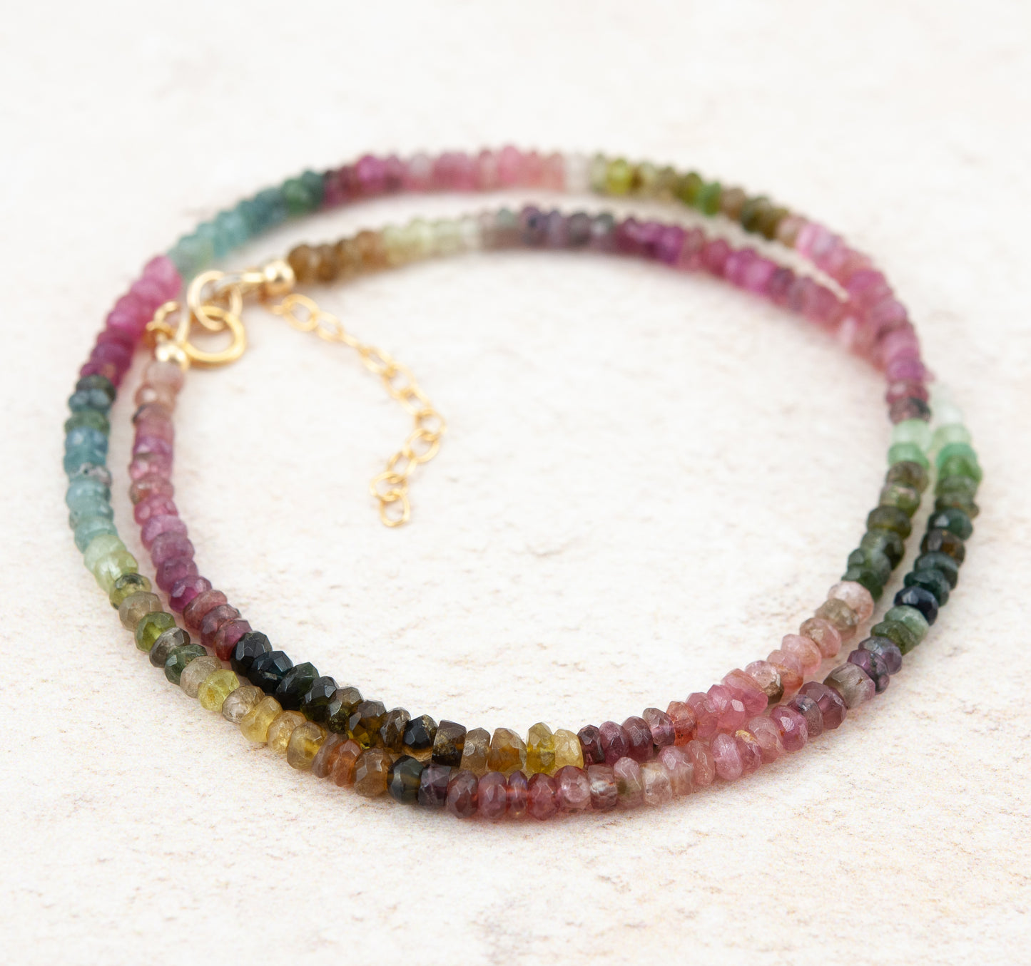 Multicolour Watermelon Tourmaline Gemstone Necklace