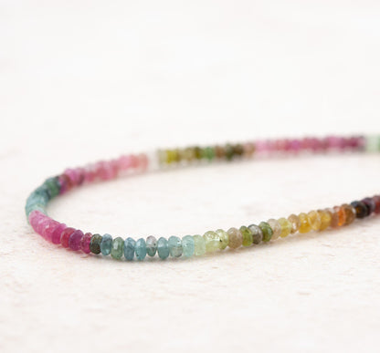 Multicolour Watermelon Tourmaline Gemstone Necklace