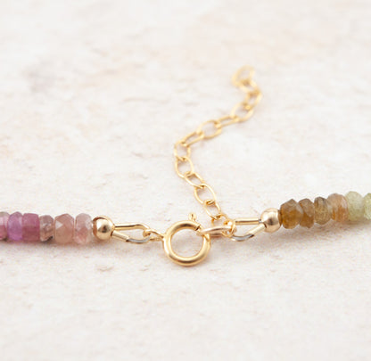 Multicolour Watermelon Tourmaline Gemstone Necklace