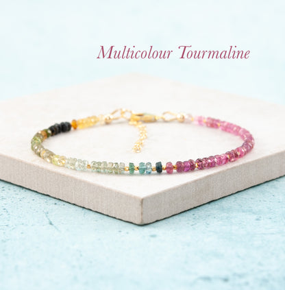 Dainty Tourmaline Gemstone Bracelet