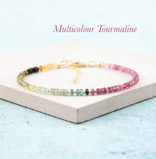 Dainty Tourmaline Gemstone Bracelet