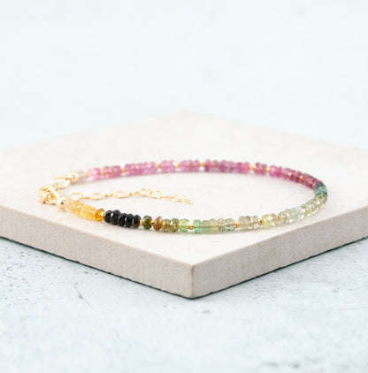 Dainty Tourmaline Gemstone Bracelet