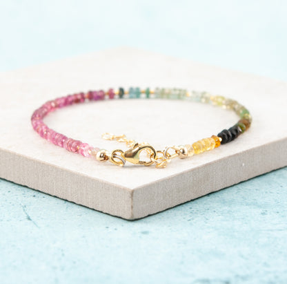 Dainty Tourmaline Gemstone Bracelet