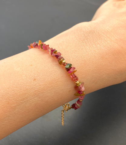Raw Tourmaline Gemstone Bracelet