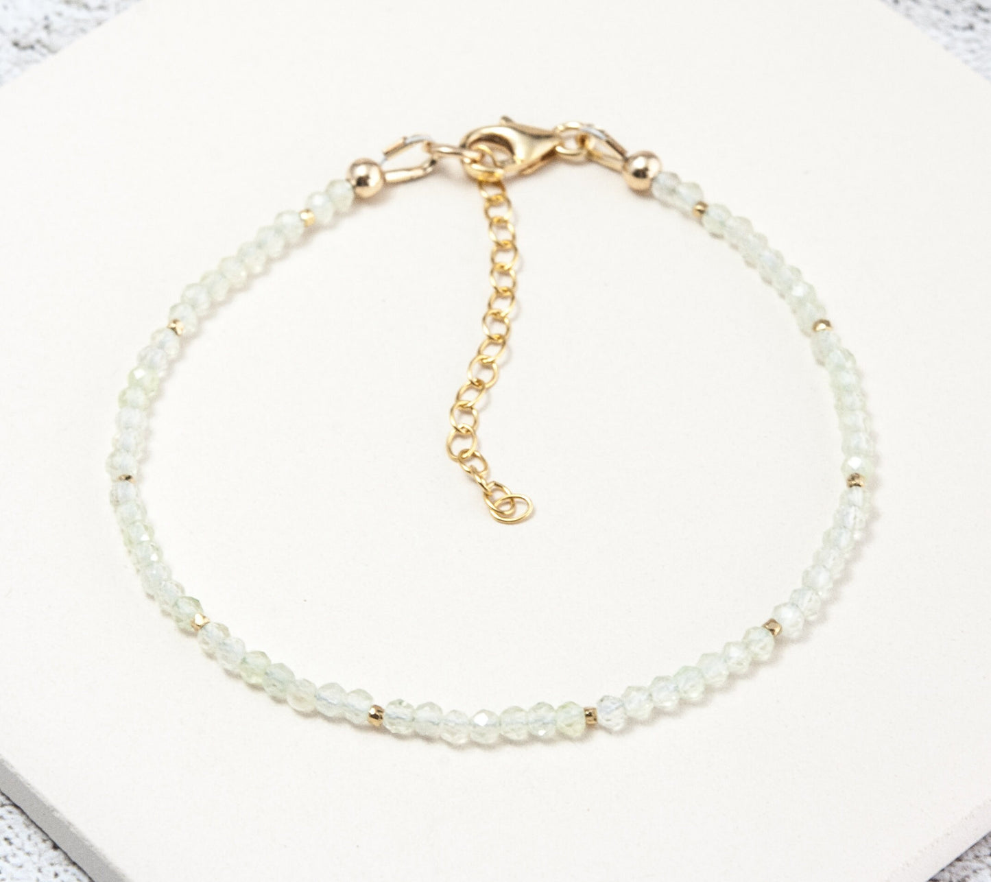 Dainty Prehnite Gemstone Bracelet