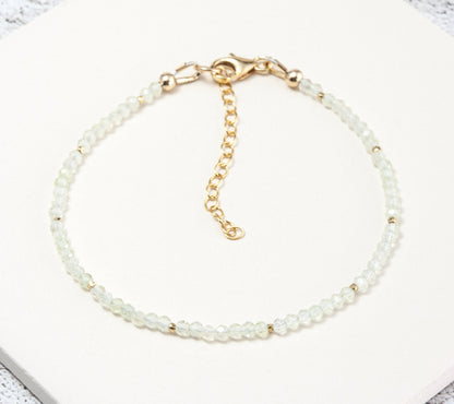 Dainty Prehnite Gemstone Bracelet