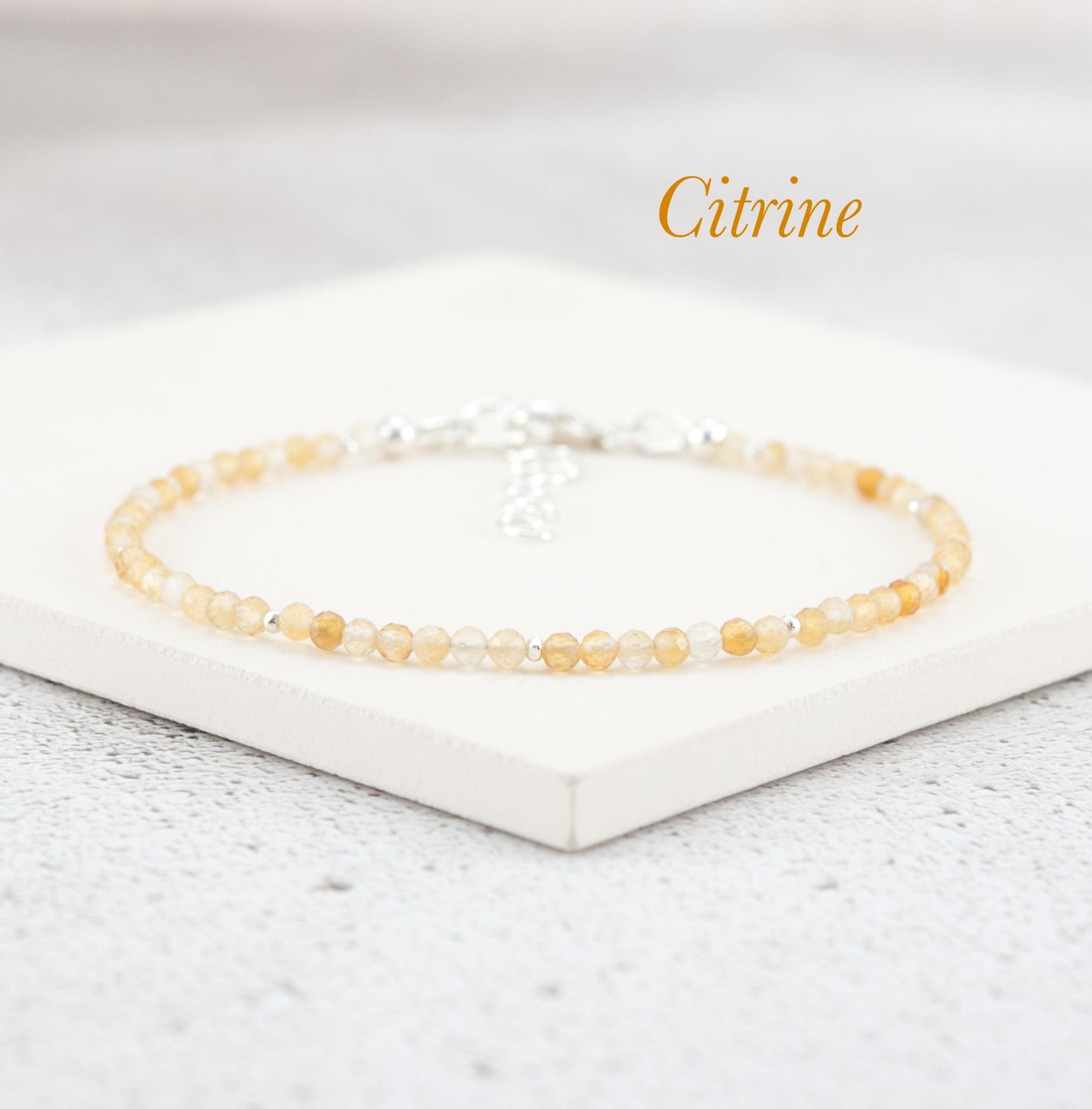 Dainty Citrine Gemstone Bracelet
