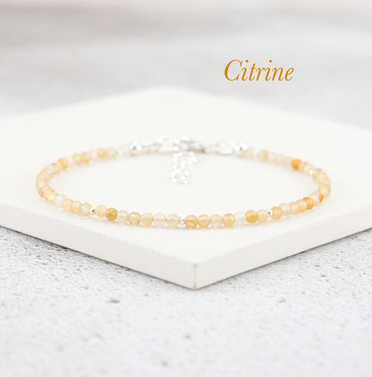 Dainty Citrine Gemstone Bracelet