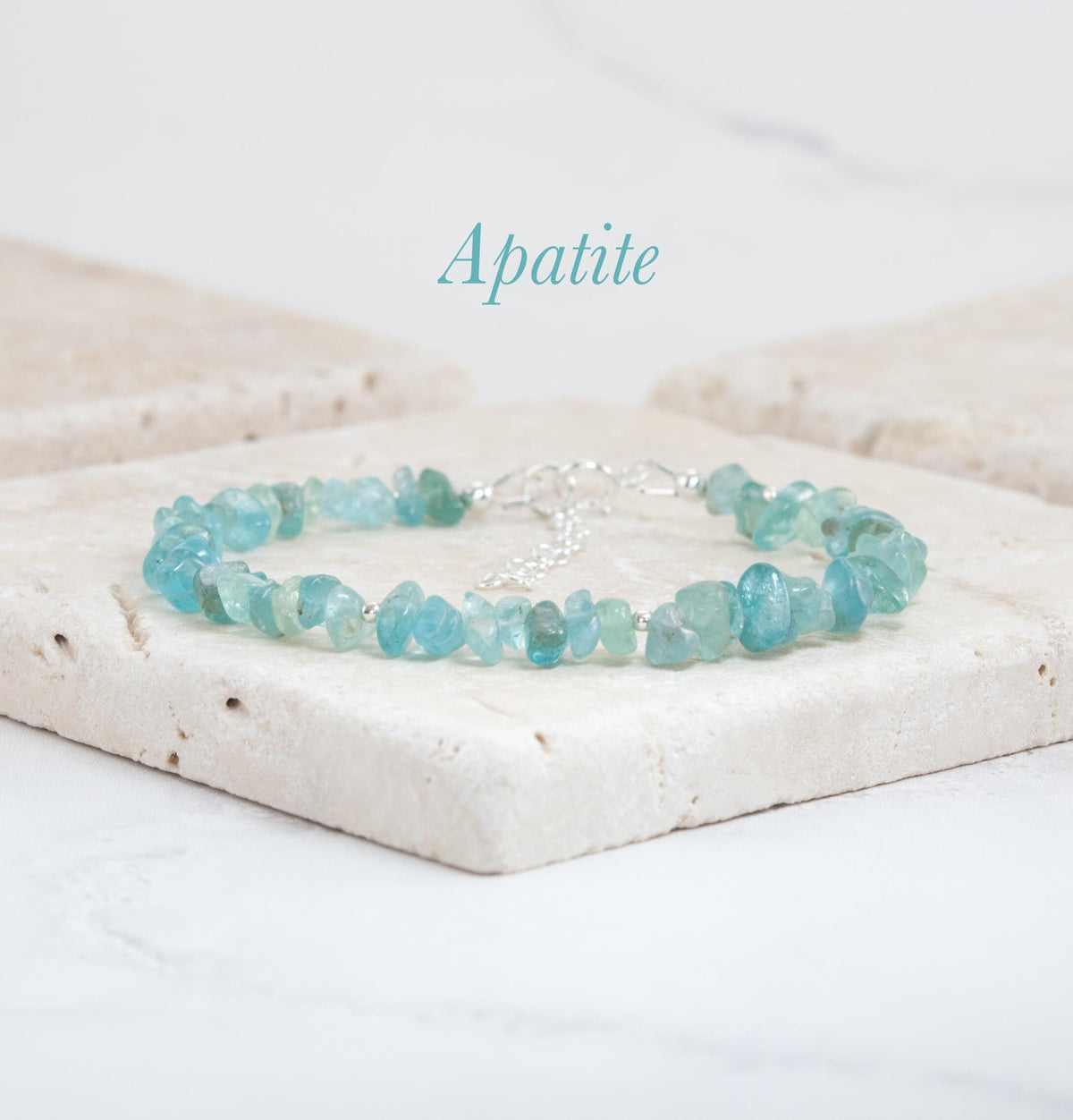 Raw Aqua Apatite Gemstone Bracelet
