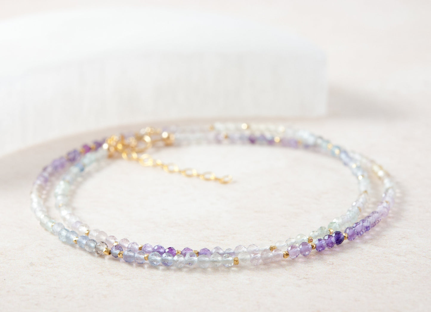 Dainty Fluorite Ombre / Shaded Necklace