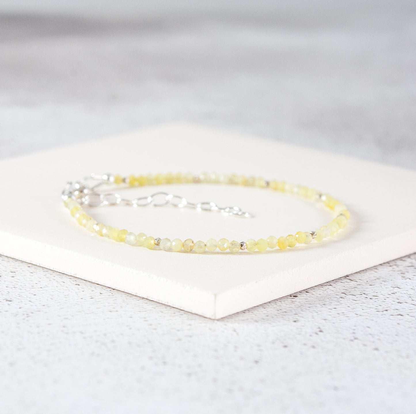 Dainty Yellow Opal Bracelet (AAA Grade)