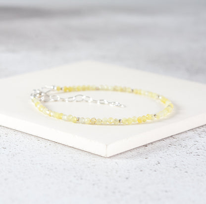 Dainty Yellow Opal Bracelet (AAA Grade)