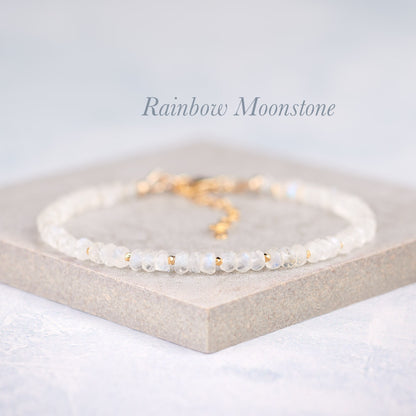 Rainbow Moonstone Gemstone Bracelet