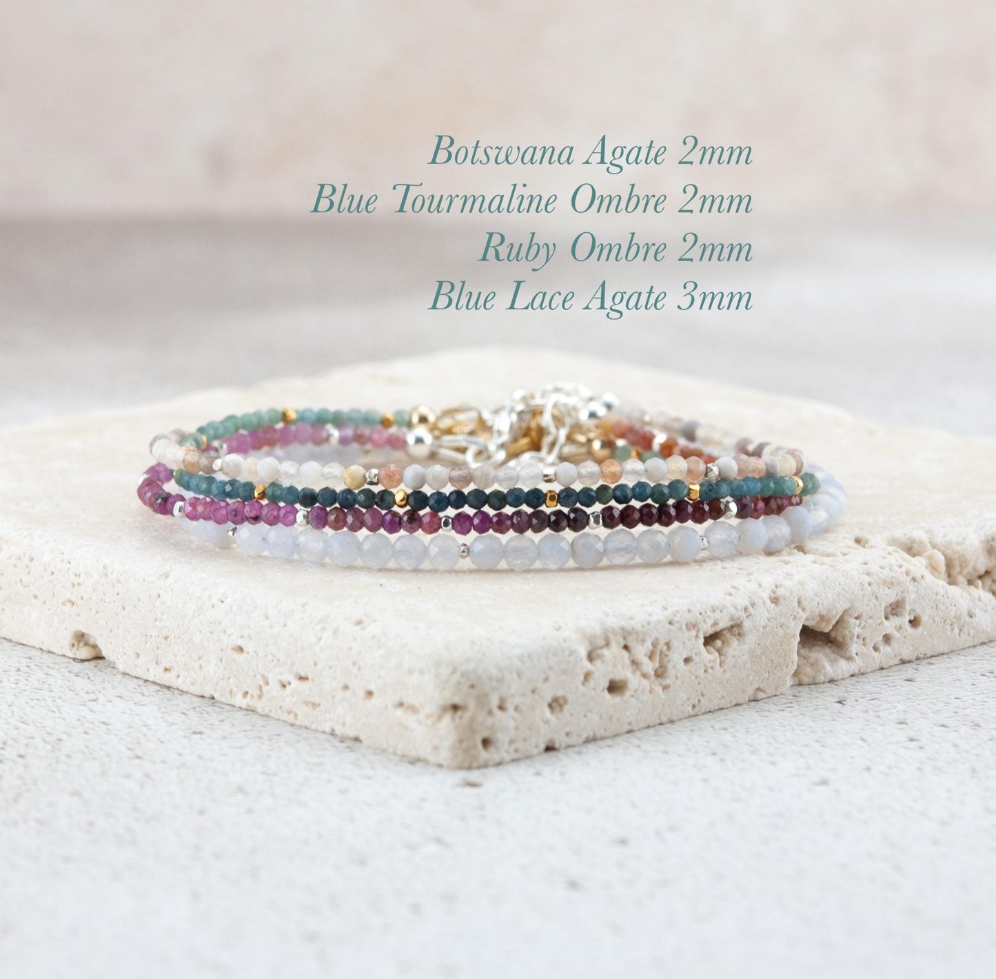 Dainty Botswana Agate Gemstone Bracelet