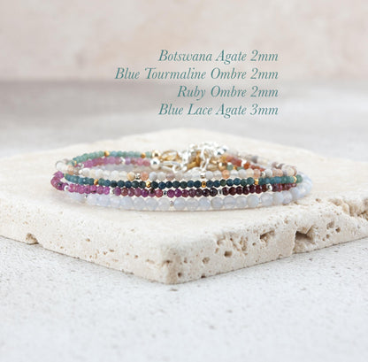 Dainty Botswana Agate Gemstone Bracelet