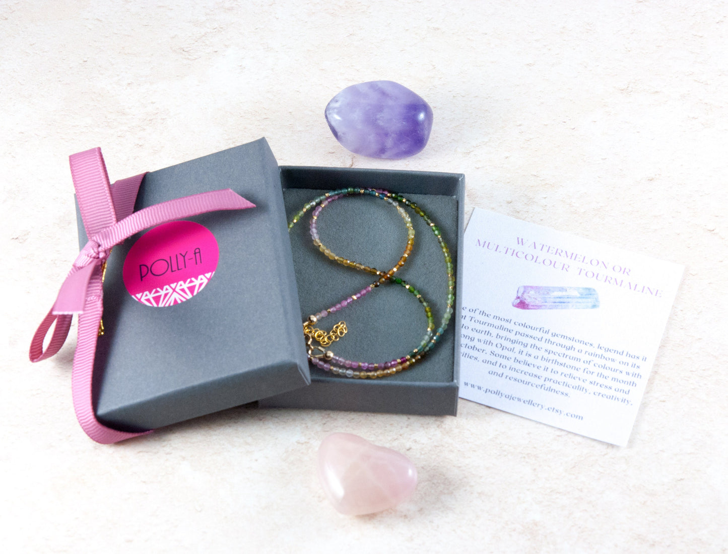 Dainty Fluorite Ombre / Shaded Necklace