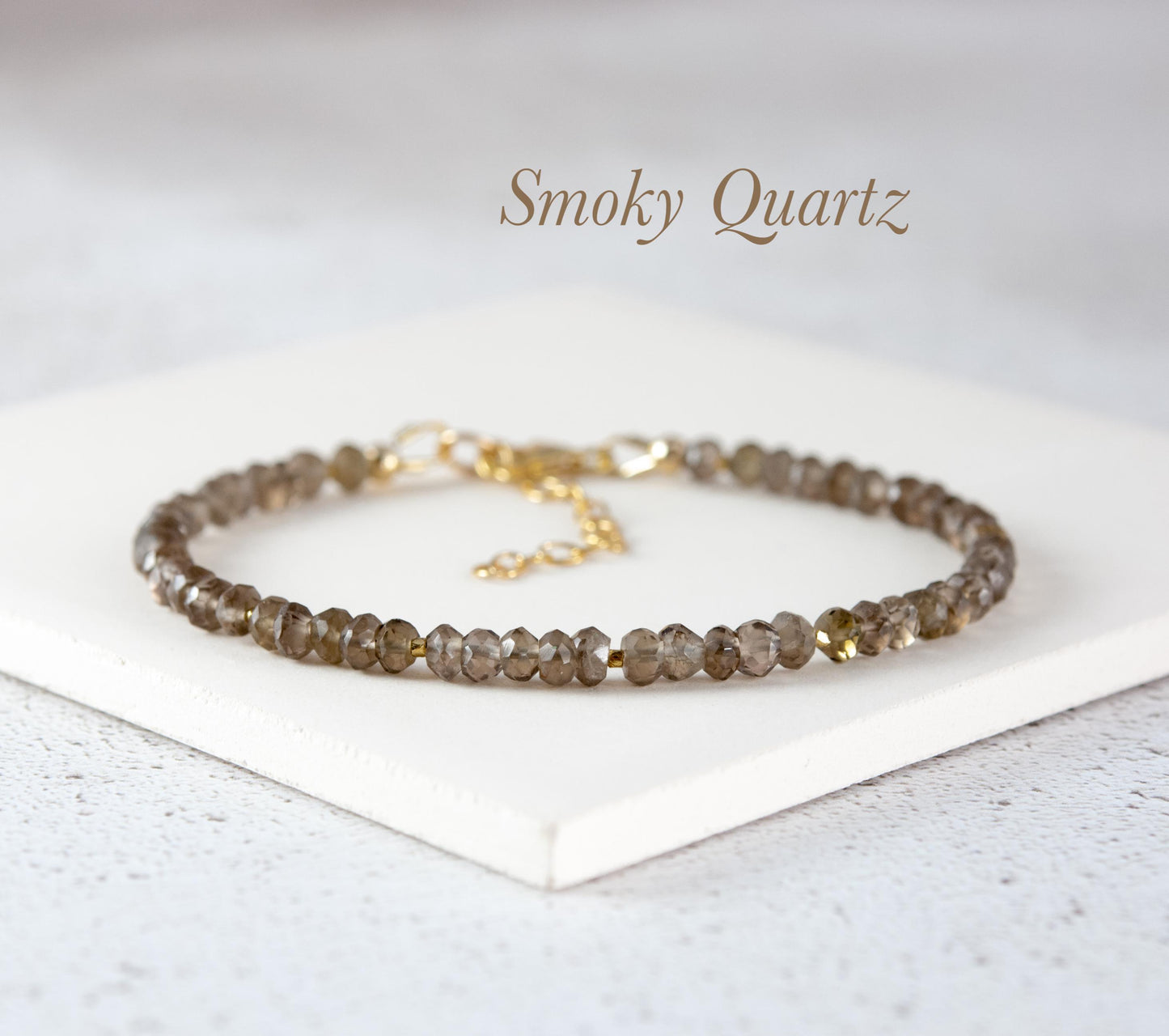 Dainty Smoky Quartz Gemstone Bracelet