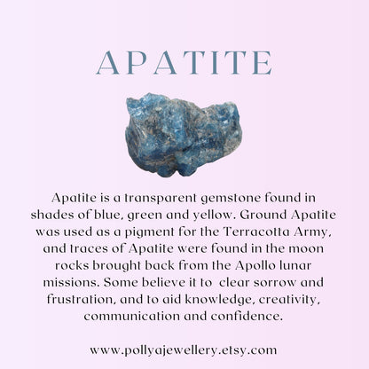 Dainty Neon Blue Apatite Gemstone Bracelet