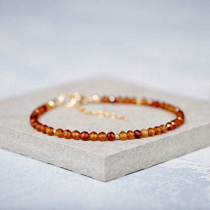Dainty Hessonite Garnet Bracelet