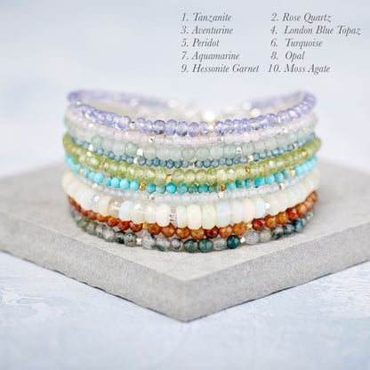 Dainty Multicolour Apatite Gemstone Bracelet