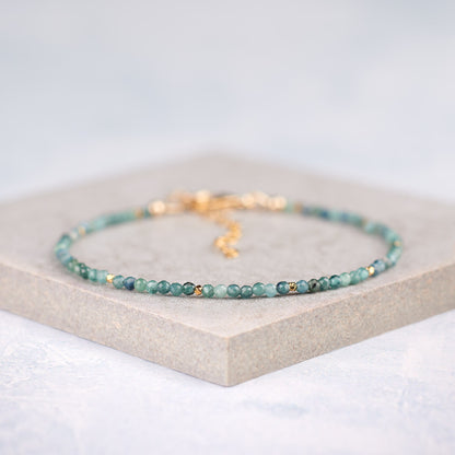 Dainty Blue Tourmaline Gemstone Necklace