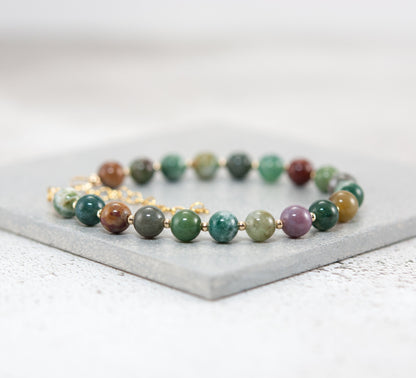 Indian Agate Gemstone Bracelet