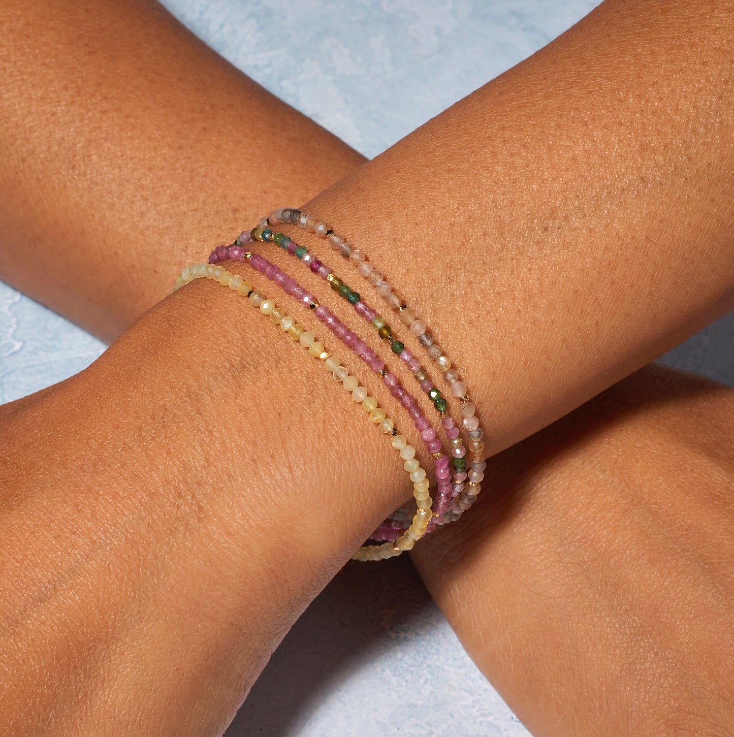 Dainty Sunstone and Moonstone GemstoneBracelet