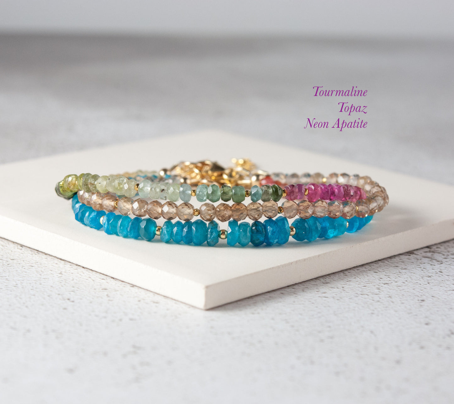 Dainty Tourmaline Gemstone Bracelet