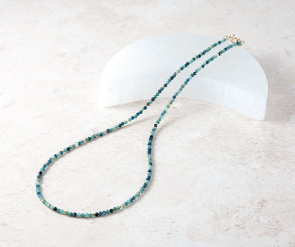 Dainty Blue Tourmaline Gemstone Necklace