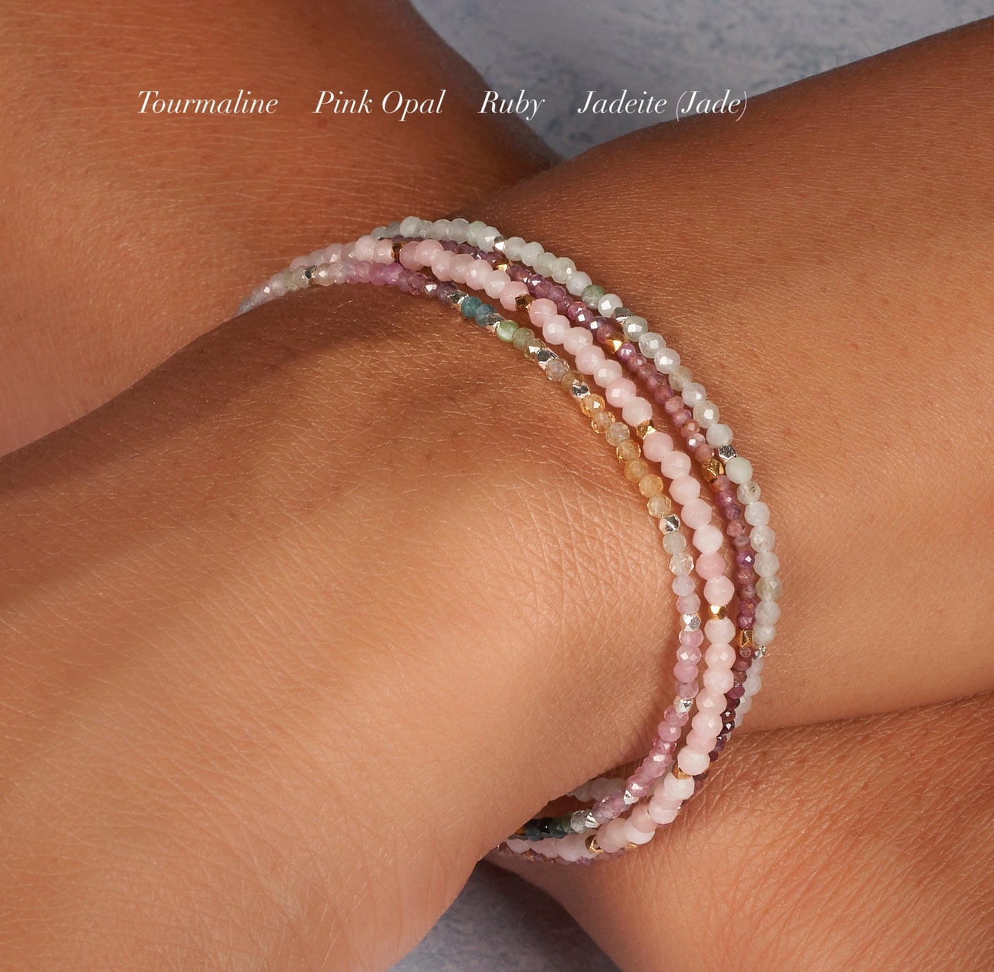 Dainty Pink Opal Bracelet (AA Grade)