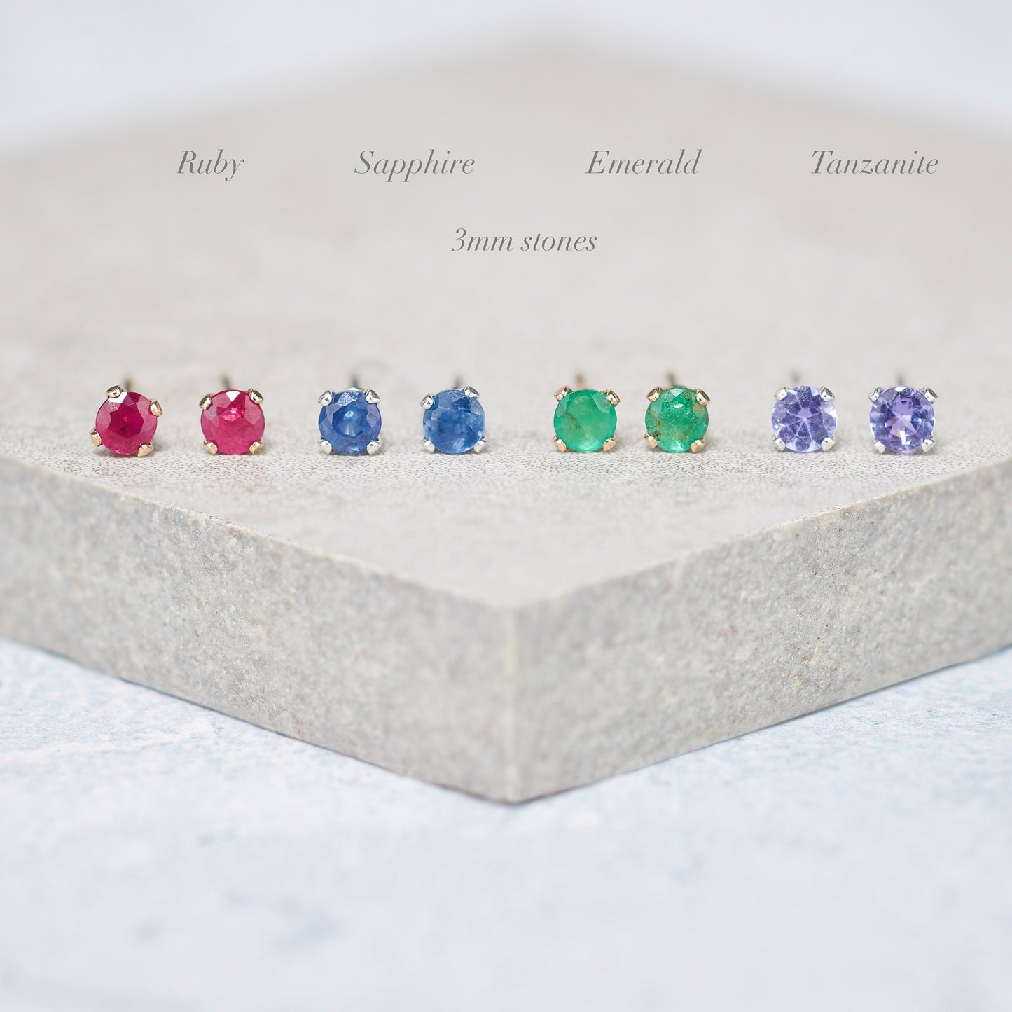 Dainty Tanzanite Stud Earrings