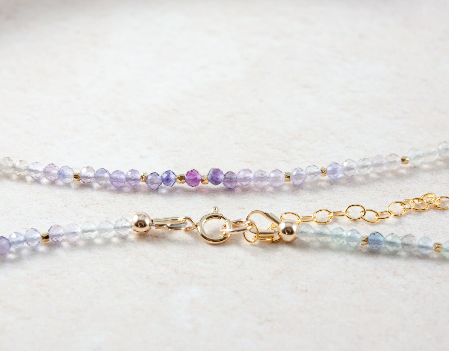 Dainty Fluorite Ombre / Shaded Necklace