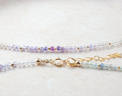 Dainty Fluorite Ombre / Shaded Necklace