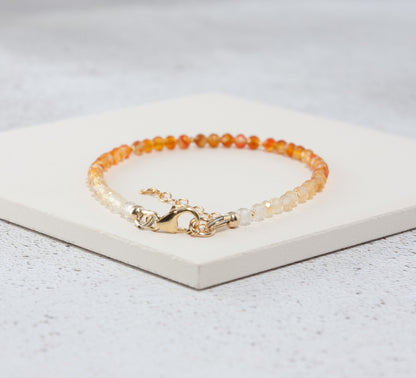 Dainty Ombre / Shaded Carnelian Bracelet