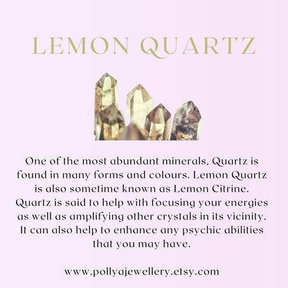 Dainty Lemon Quartz Gemstone Stud Earrings
