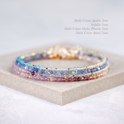 Dainty Multicolour Apatite Gemstone Bracelet