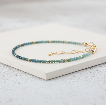 Dainty Blue Tourmaline Ombre Bracelet