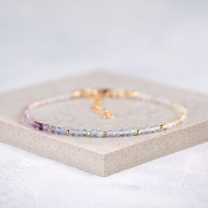 Dainty Fluorite Ombre Shaded Gemstone Bracelet