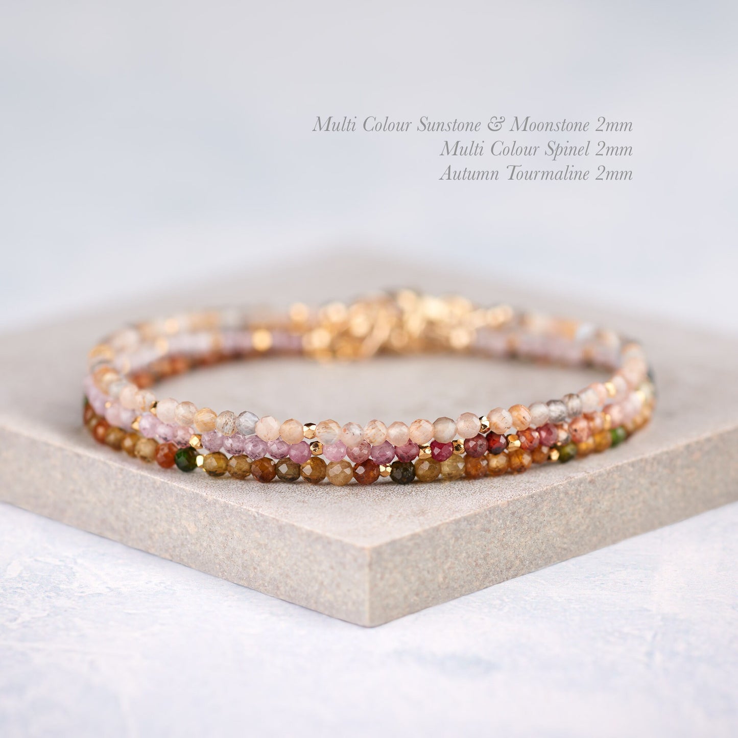Dainty Red / Pink Tourmaline Gemstone Bracelet