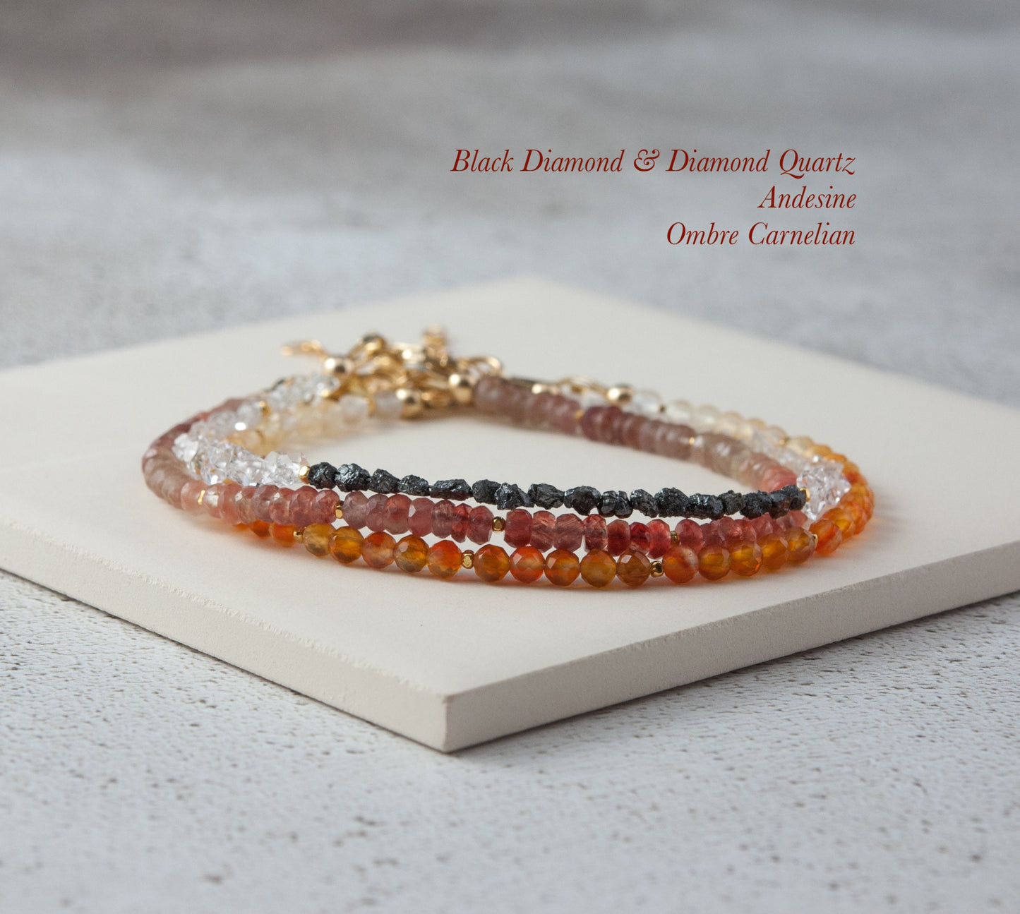 Dainty Ombre / Shaded Carnelian Bracelet